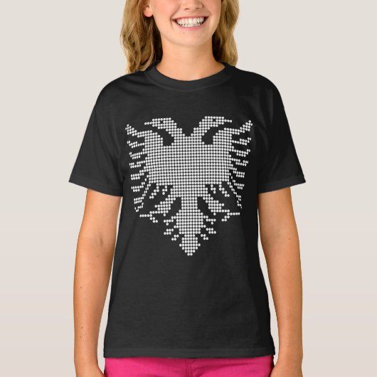 Albanese tweekoppige adelaar Dotwork embleem T-shirt (Voorkant)