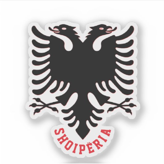Albanese Tweekoppige Adelaar Sticker (Voorkant)
