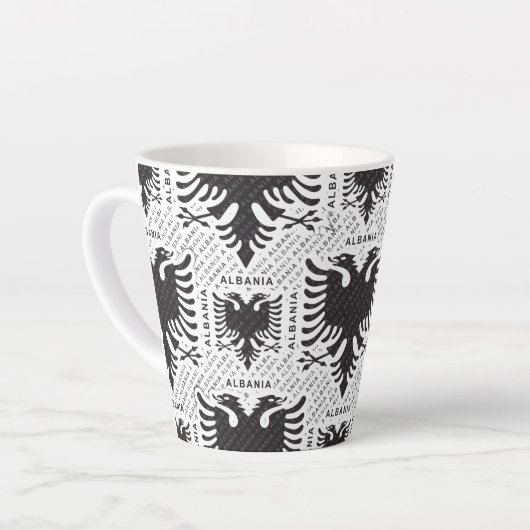 Albanese vlag 3 latte mok (Linkerhoek)