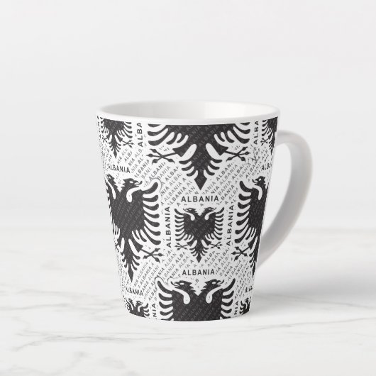 Albanese vlag 3 latte mok (Rechterhoek)