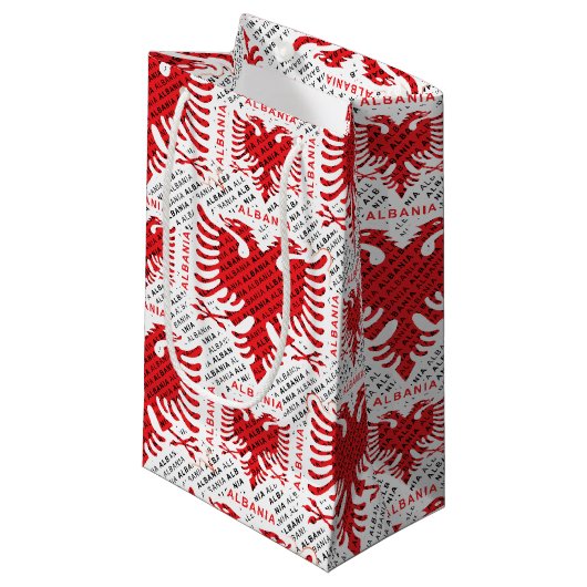 Albanese vlag 4 klein cadeauzakje (Voorkant Gekanteld)
