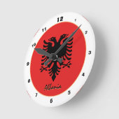 Albanese vlag & Albanese trendy Thuis / ontwerp Ronde Klok (Hoek)