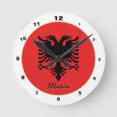 Albanese vlag & Albanese trendy Thuis / ontwerp Ronde Klok (Voorkant)
