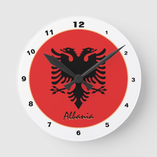 Albanese vlag & Albanese trendy Thuis / ontwerp Ronde Klok (Voorkant)