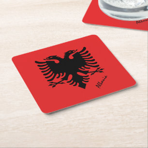 Albanese vlag & Albanië bruiloft, feest /sport Kartonnen Onderzetters
