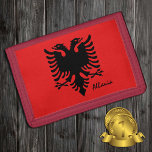 Albanese vlag & Albanië mode, vakantie/sport Drievoud Portemonnee<br><div class="desc">WALLETS: Albanië & Albanees Vlag mode - hou van mijn land,  reizen,  vakantiegiften,  nationale patriotten / sportfans</div>