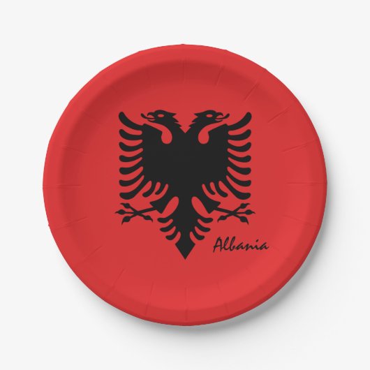 Albanese vlag & Albanië partij patriotten / sport Papieren Bordje (Voorkant)