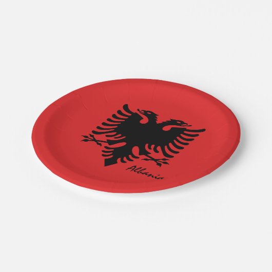 Albanese vlag & Albanië partij patriotten / sport Papieren Bordje (Gekanteld)