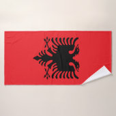 Albanese vlag badhanddoek (Badhanddoek)