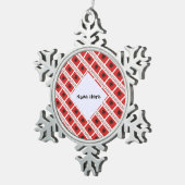 Albanese vlag betegeld gepersonaliseerd tin sneeuwvlok ornament (Rechts)