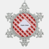 Albanese vlag betegeld gepersonaliseerd tin sneeuwvlok ornament (Voorkant)