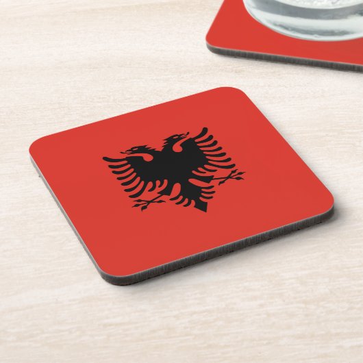 Albanese vlag bier onderzetter (Linkerzijde)