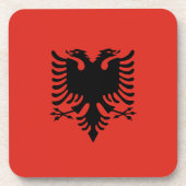 Albanese vlag bier onderzetter (Voorkant)