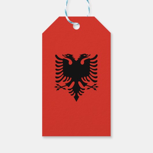 Albanese vlag cadeaulabel (Achterkant)