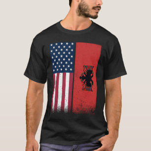 Albanese vlag , de VS en Albanië vlaggen , zweden T-shirt