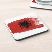 Albanese vlag drankjes onderzetter (Linkerzijde)