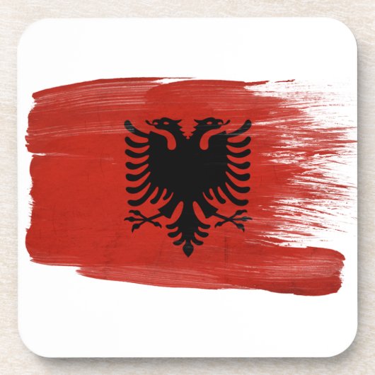 Albanese vlag drankjes onderzetter (Voorkant)