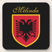 Albanese vlag drankjes onderzetter (Voorkant)