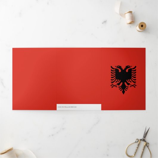Albanese vlag drieluik kaart (Buitenkant)