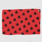 Albanese vlag en Albanees reizen, vakantie- en spo Golfhanddoek (Horizontaal)
