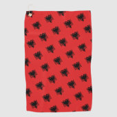 Albanese vlag en Albanees reizen, vakantie- en spo Golfhanddoek (Voorkant)