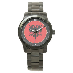Albanese vlag en Albanese mode patriot/sport Horloge