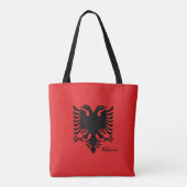 Albanese vlag en Albanese mode/sportfans Tote Bag (Achterkant)
