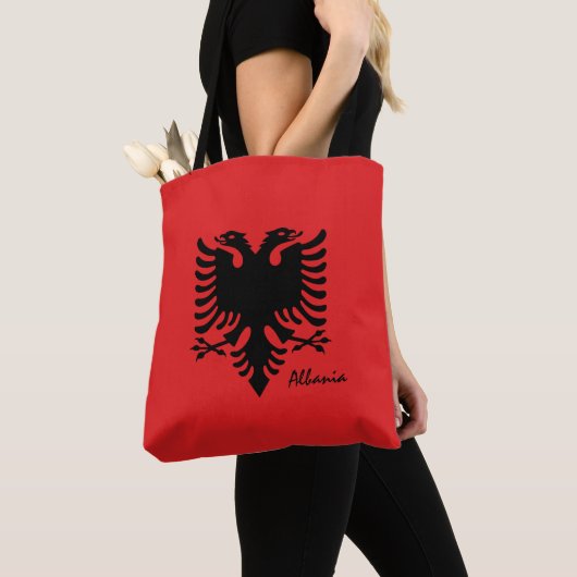 Albanese vlag en Albanese mode/sportfans Tote Bag (Dichtbij)