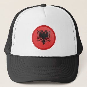 Albanese vlag en Albanese vakantie- en sportfans Trucker Pet