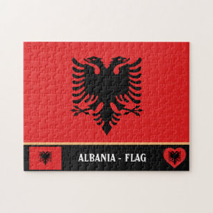 Albanese vlag en Albanië - land, vakantie/sport Legpuzzel
