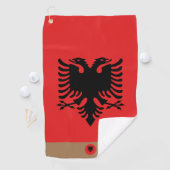 Albanese vlag en Albanië, monogrammed/Golfhanddoek Golfhanddoek (Insitu)