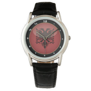  Albanese vlag en mode/ontwerp van Albanië Horloge
