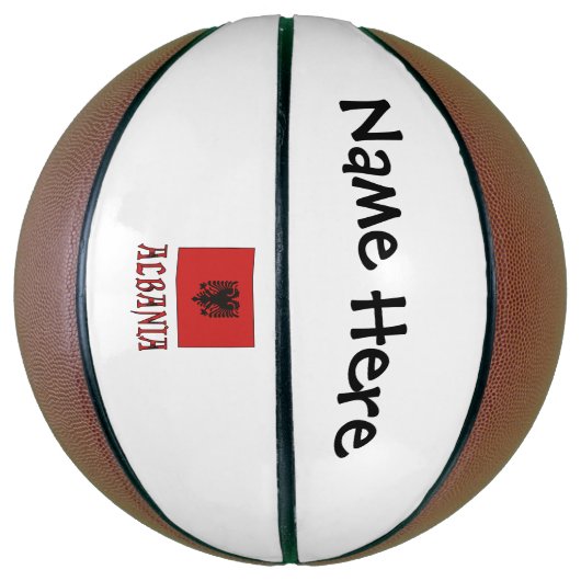 Albanese vlag gepersonaliseerd basketbal (Verticaal)