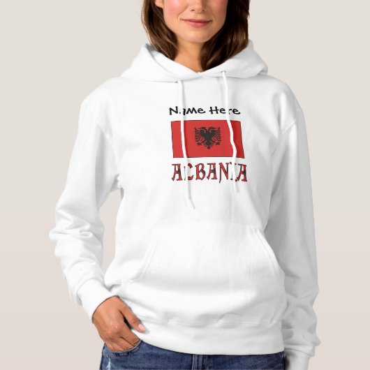 Albanese vlag gepersonaliseerd hoodie (Voorkant)