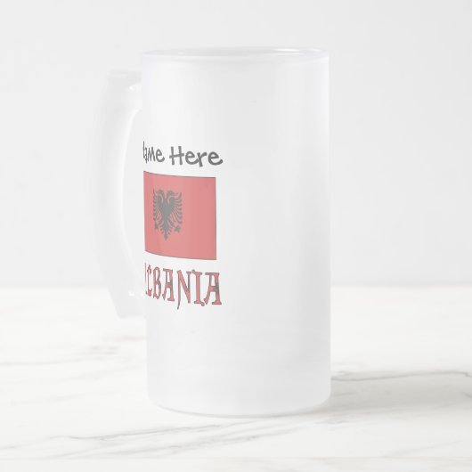Albanese vlag gepersonaliseerd matglas bierpul (Voorkant links)