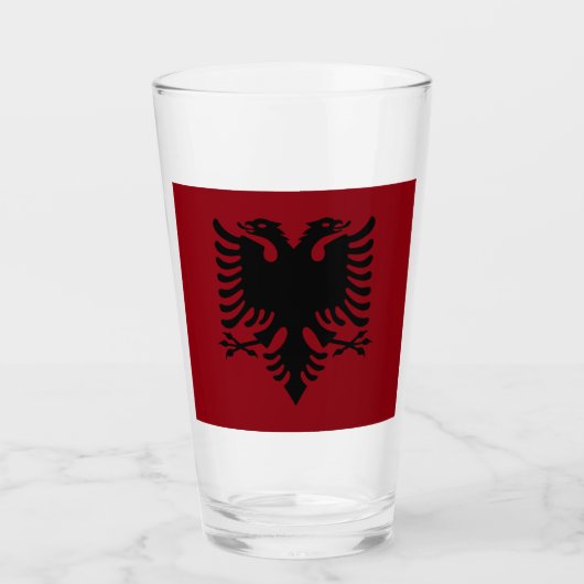 Albanese vlag glas (Voorkant)
