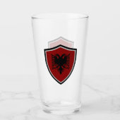Albanese vlag glas (Voorkant)