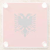 Albanese vlag glazen onderzetter (Achterkant)