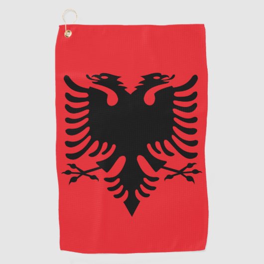 Albanese vlag golfhanddoek (Voorkant)