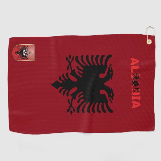Albanese vlag golfhanddoek (Horizontaal)
