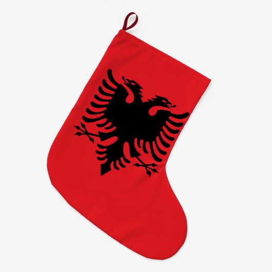 Albanese vlag grote kerstsok (Voorkant (Hangend))