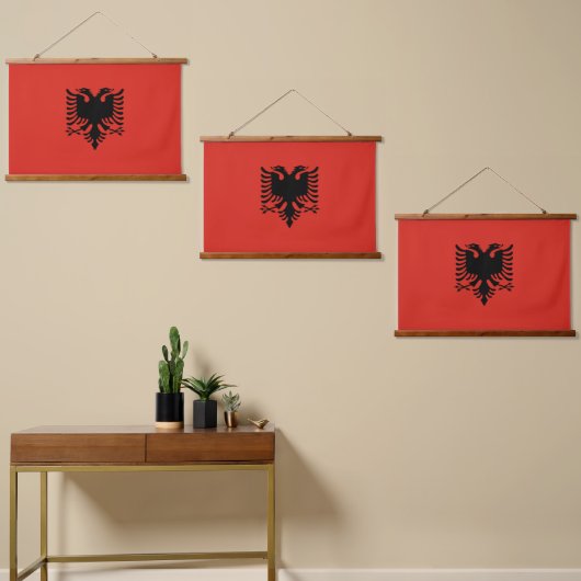 Albanese vlag hangend wandkleed (Asymmetrisch)