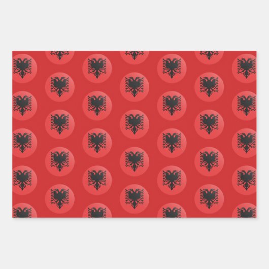 Albanese vlag, hart en Albanese Mode / gift set Inpakpapier Vel (Voorkant 3)