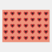 Albanese vlag, hart en Albanese Mode / gift set Inpakpapier Vel (Voorkant 2)