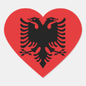 Albanese vlag hart sticker (Voorkant)