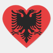 Albanese vlag hart sticker (Voorkant)