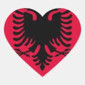 Albanese vlag hart sticker (Voorkant)
