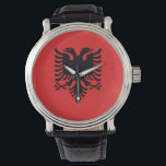 Albanese vlag horloge<br><div class="desc">Zoek "wowsmiley" voor meer producten zoals deze.</div>