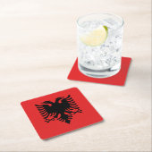Albanese vlag kartonnen onderzetters (Insitu)