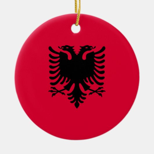 Albanese vlag keramisch ornament (Voorkant)